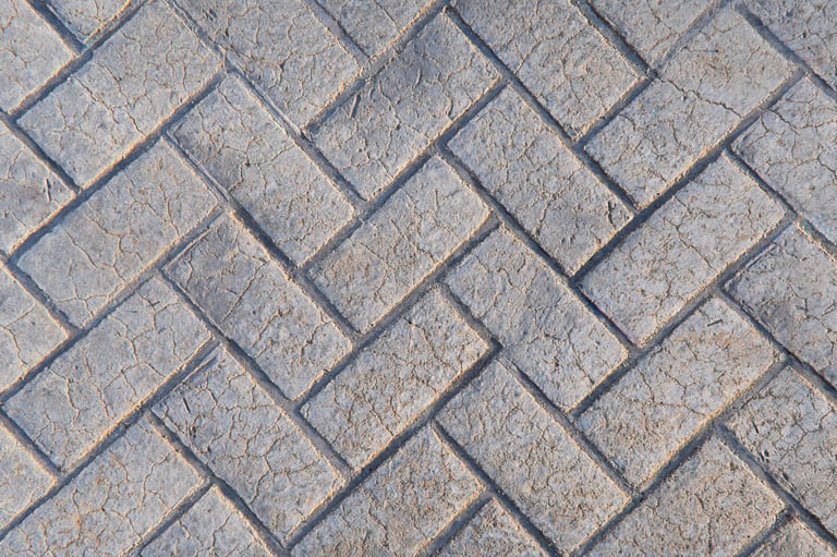 Stamped concrete floor texture with rough surface
