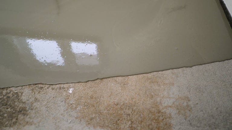 Applying epoxy resin on concrete surface for industrial setting